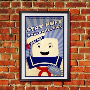 Ghostbusters Stay Puft Marshmallow Man Poster Original Art Print 11x17 inches
