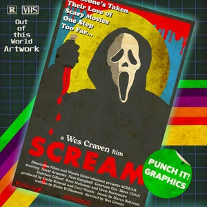 Cartel de la película de terror Scream Ghostface/Imprimir obra de arte original