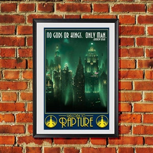 Bioshock Rapture Vintage Style Travel Poster Print Poster Retro  11x17 Infinite