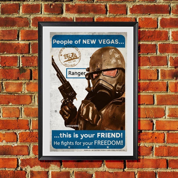 New California Republic NCR Ranger Propaganda Original Art Print