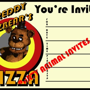 Five Nights at Freddy's Birthday Party Invitation Instant Download