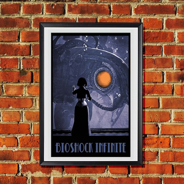 Bioshock Infinite Elizabeth and Songbird Print Poster Retro  11x17 Infinite