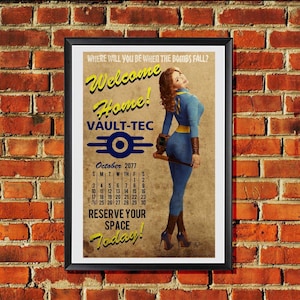 Impresión de póster original de estilo pin-up de Vault Tec de octubre de 2077, 11 x 17 pulgadas