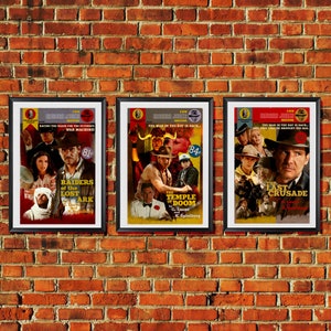 Indiana Jones and the Last Crusade Pulp Book Cover Original Artwork 11x17 inches Poster Print