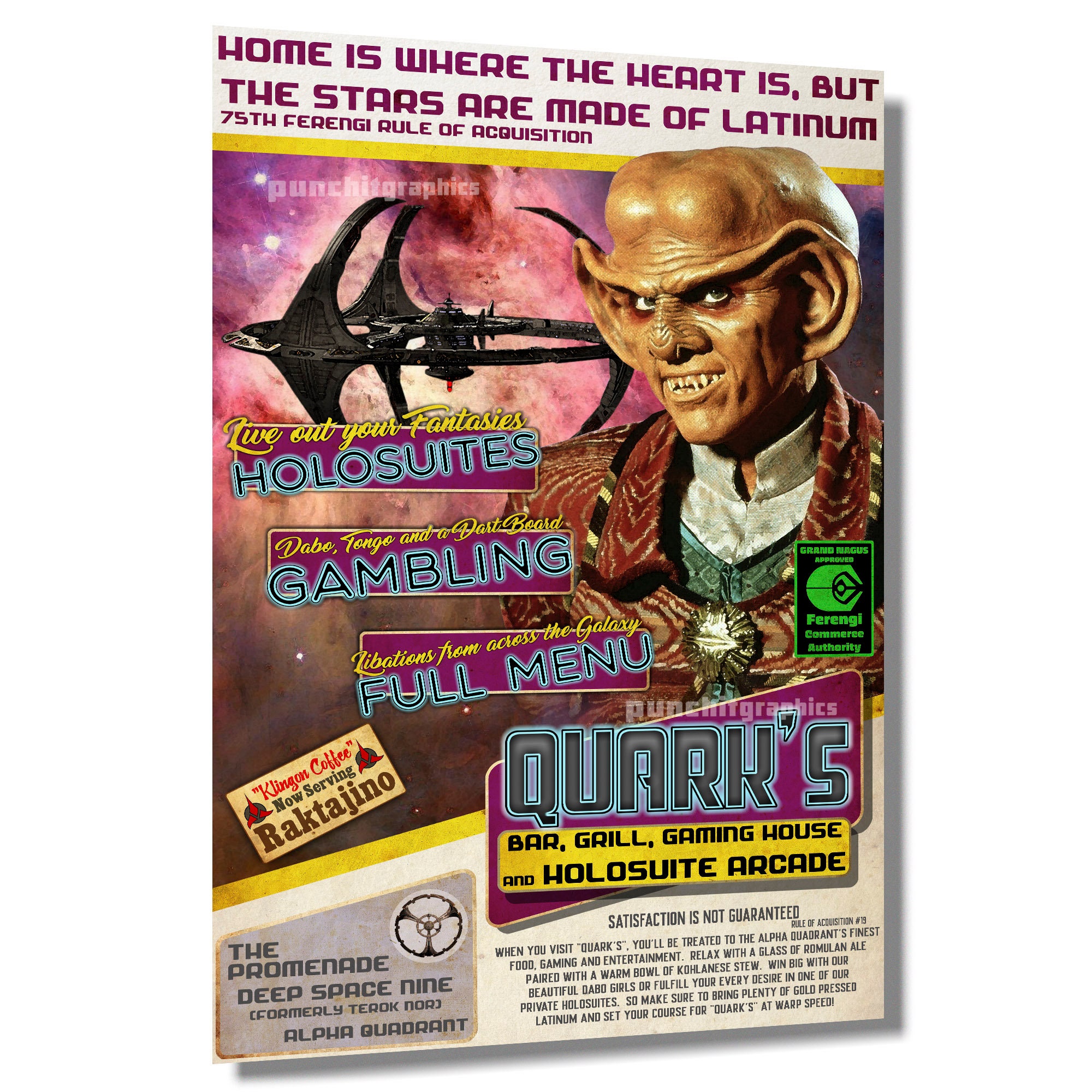 Deep Space Nine Quark's Bar Advertisement Artwork Etsy