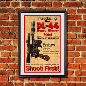 Star Wars DL-44 Han Solo Vintage Style Advertising Poster Print Retro  11x17