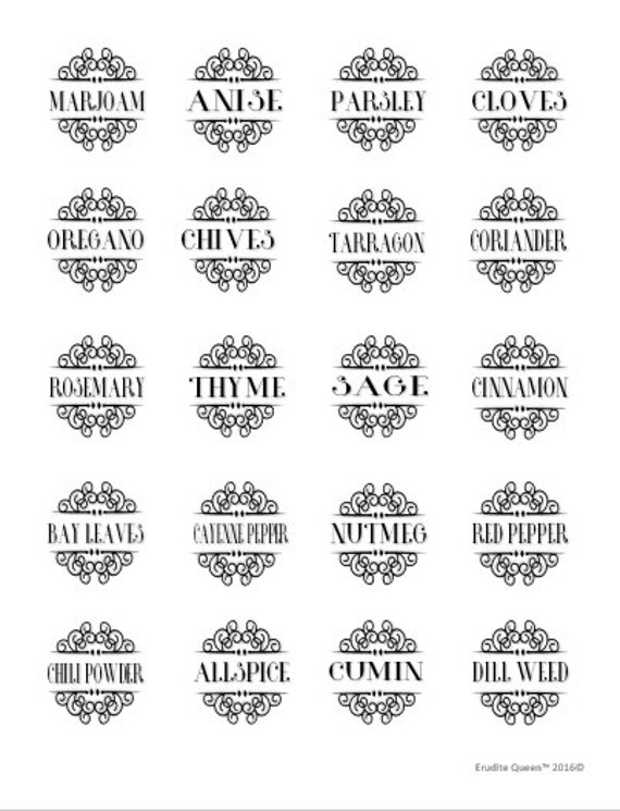 spice labels