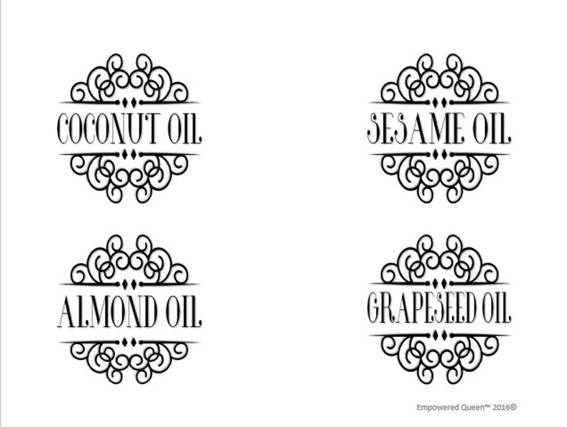 Oil and Vinegar Printable Labels Vol. 2 | Etsy