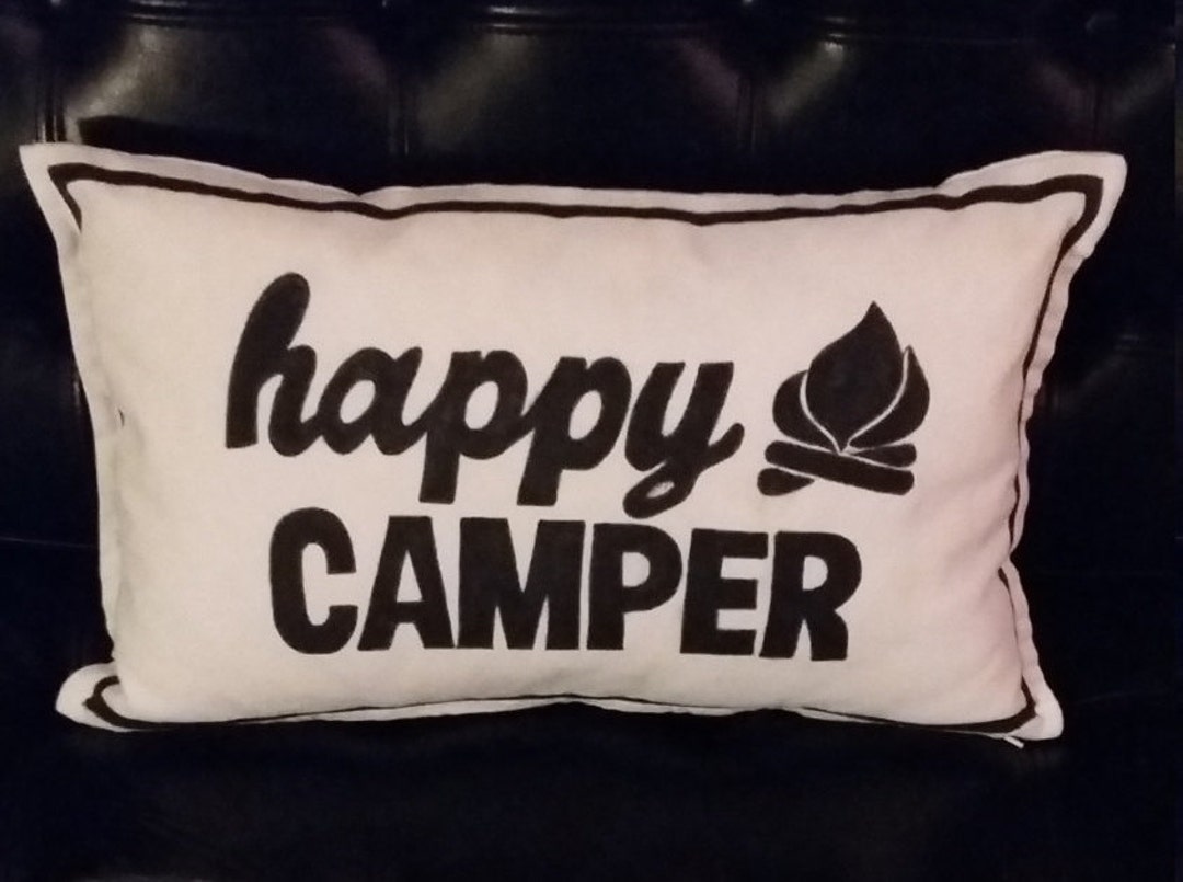 Happy Camper Pillow Cover Etsy