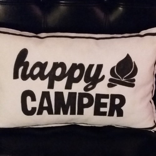 Happy Camper Pillow Cover Happy Camper Pillow Home Decor Etsy