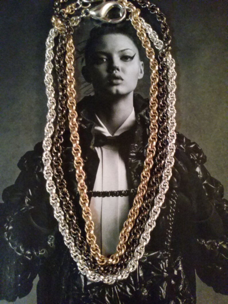 or GunmetalSparkly Rope ChokersSilver Rope ChokerGold Rope ChokerGunmetal Rope Choker Rope Chokers in Gold Silver