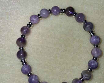 Lepidolite and Amethyst Bracelet