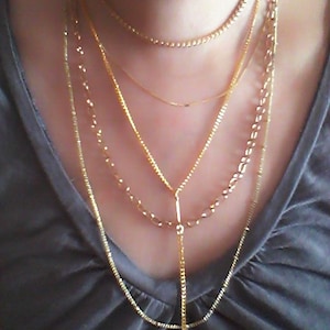 Necklace Set/Chokers, Lariat, Layering Necklaces/Delicate Layering Chains/Layering Necklaces in Gold/Gold Plated Layering Necklaces
