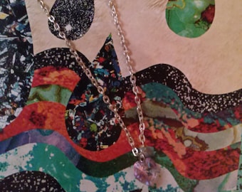 Collar reversible de corazón violeta de Swarovski