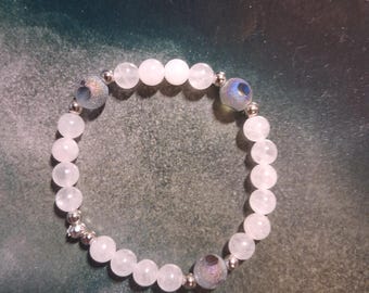 White Jade Beaded Bracelet