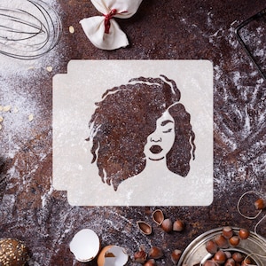 Afro Girl Head 783-I553 Stencil