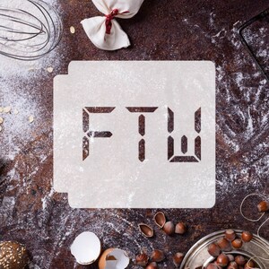 For The Win Text Abbreviation 783-D435 Stencil