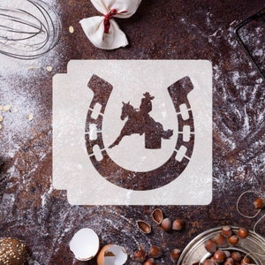 Barrel Horse Racing with Horseshoe 783-D920 Stencil