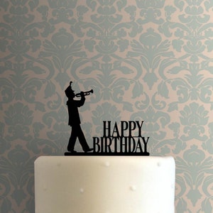 Marching Band Trumpet Happy Birthday 225-B878 Cake Topper