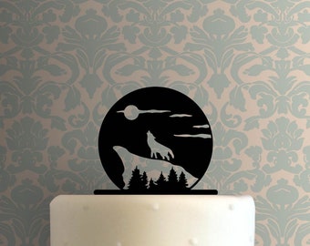 Wolf Howling at Moon 225-B315 Cake Topper