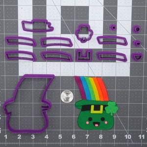 St Patricks Day - Leprechaun Hat with Rainbow 266-E783 Cookie Cutter Set