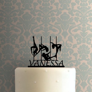 Custom Pole Dancers Name 225-B436 Cake Topper