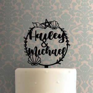 Sea Wedding Name 225-A376 Custom Cake Topper