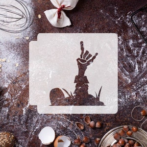 Halloween - Zombie Grave Rock and Roll Hand 783-E178 Stencil