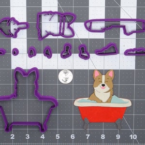 Corgi Dog in Bath 266-E478 Cookie Cutter Set