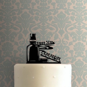 Custom Whiskey and Cigar Age 225-B944 Cake Topper