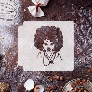 Afro Woman Nurse 783-G356 Stencil