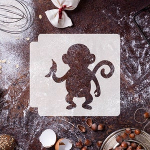 Monkey with Banana 783-E137 Stencil Silhouette