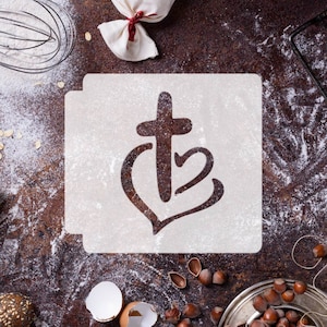 Christain Cross Heart 783-I354 Stencil