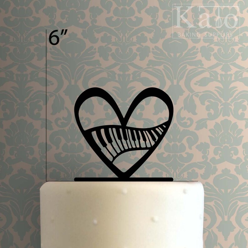 Piano Heart 225-322 Cake Topper