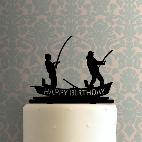 Fishing Happy Birthday 225-A966 Cake Topper