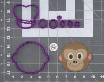 Monkey Head Cookie Cutter - Smiling Monkey Cookie Cutter - Go Bananas ...