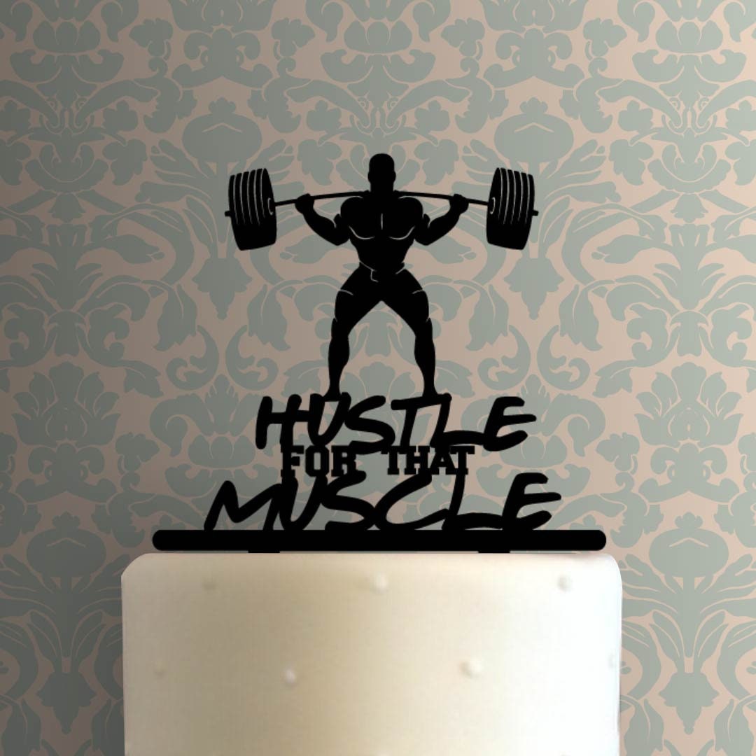 Weightlifter Hustle for That Muscle 225-A775 Cake Topper - Etsy
