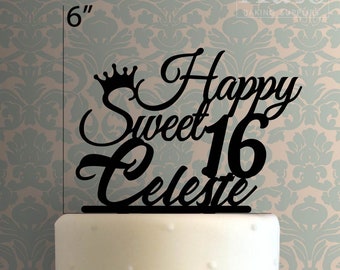 Custom Happy Sweet 16 225-003 Cake Topper