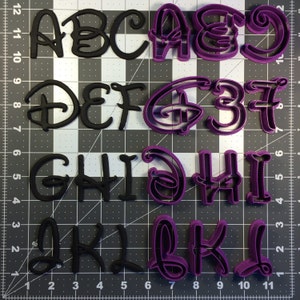 Cursive Font Uppercase Cookie Cutter Set
