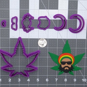 Rasta Man with Leaf 266-G494 Cookie Cutter Set