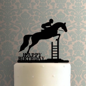 Pferdesport Springen Happy Birthday 225-A951 Cake Topper