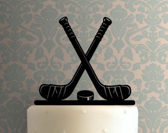 Hockey Sticks with Puck 225-A747 Cake Topper