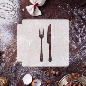 Fork and Knife 783-C814 Stencil Silhouette