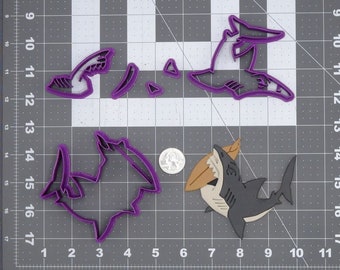 Shark with Surfboard 266-J594 Cookie Cutter Set