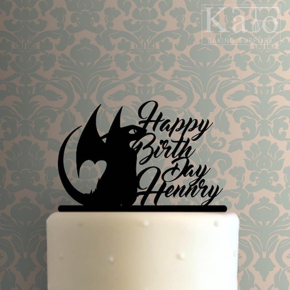 Custom Dragon Happy Birthday 100 Cake Topper Etsy