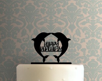 Dolphin Happy Birthday 225-B459 Cake Topper
