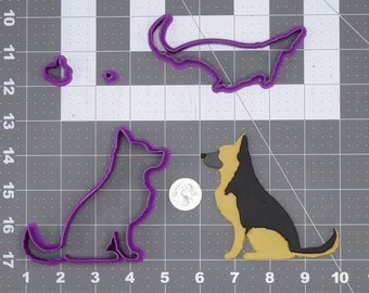 Cuerpo de perro pastor alemán 266-I576 Juego de cortadores de galletas