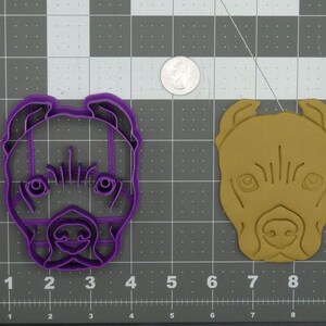 Dog - Pitbull Cropped Ears Head 266-D159 Cookie Cutter