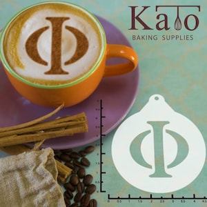 Greek Alphabet Phi 263-117 Latte Art Stencil