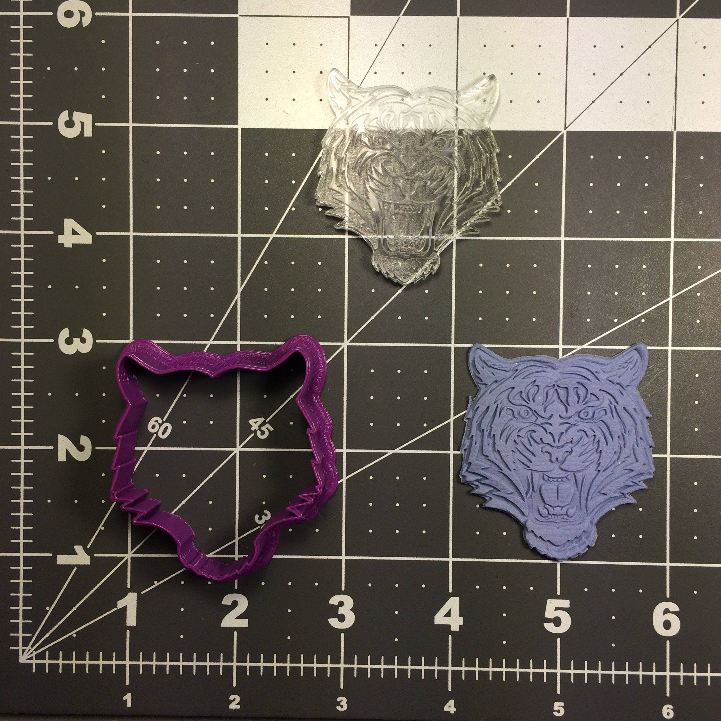 Tiger 100 Cookie Cutter and Stamp embossed - Etsy